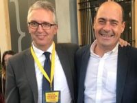 ROMA - Pd: #piazzagrande, Luca Ceriscioli con Nicola Zingaretti e Paola De Micheli.