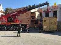 Vigili del fuoco Ascoli, container per aiuti alla popolazione